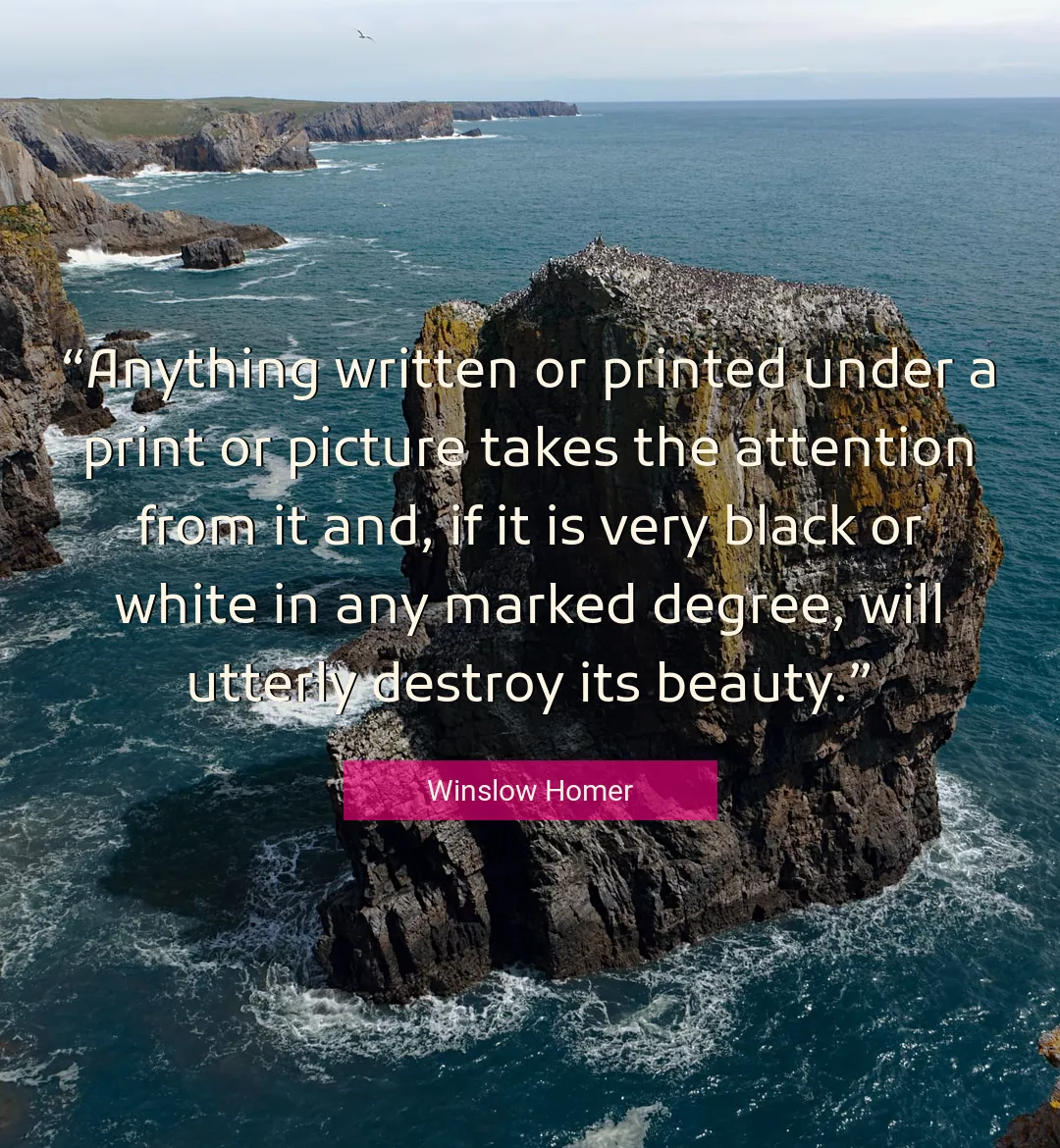 Quote About Beauty By Winslow Homer