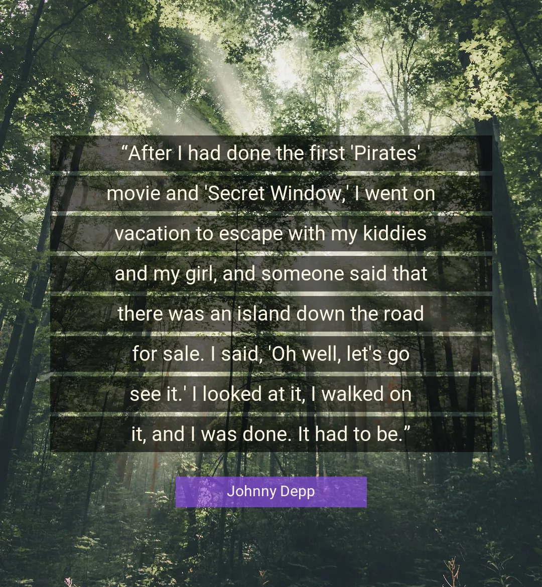 Quote About Window By Johnny Depp