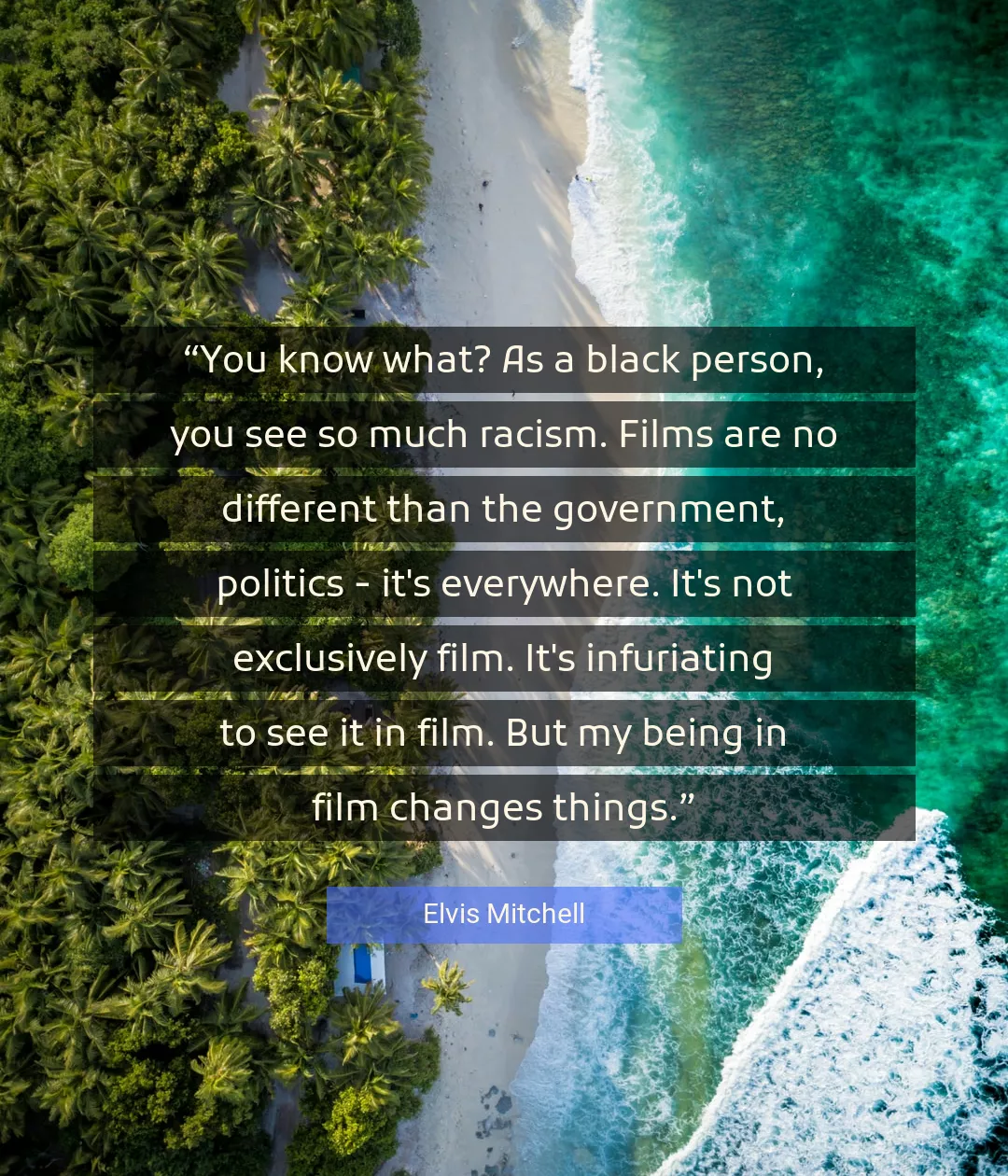 Quote About Politics By Elvis Mitchell