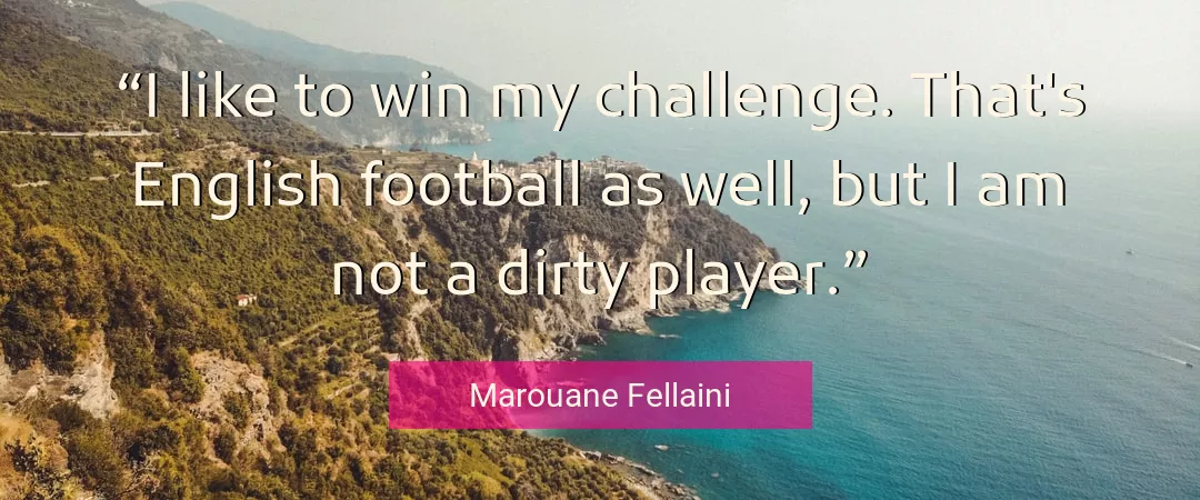 Quote About Football By Marouane Fellaini