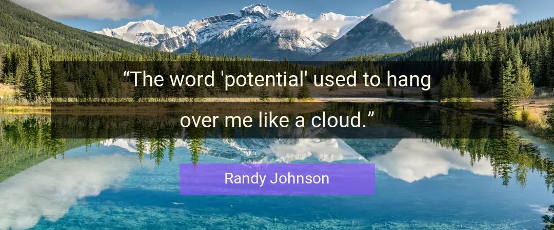Quote About Me By Randy Johnson