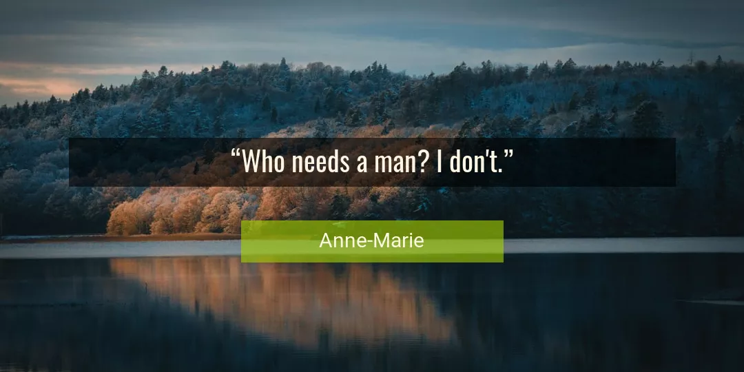Quote About Man By Anne-Marie