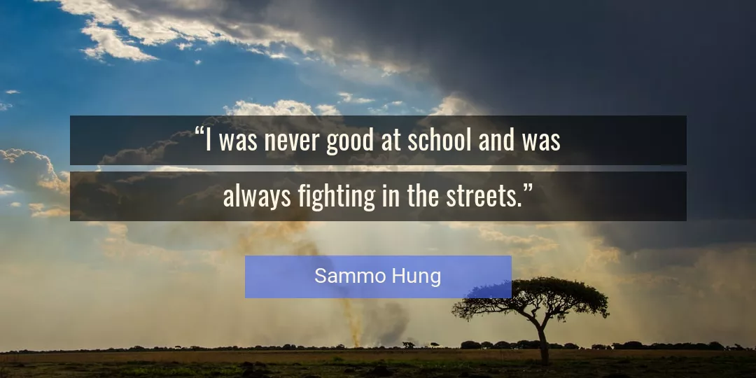 Quote About Good By Sammo Hung