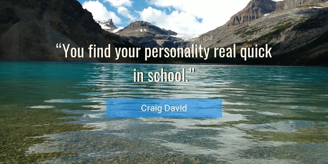 Quote About Personality By Craig David