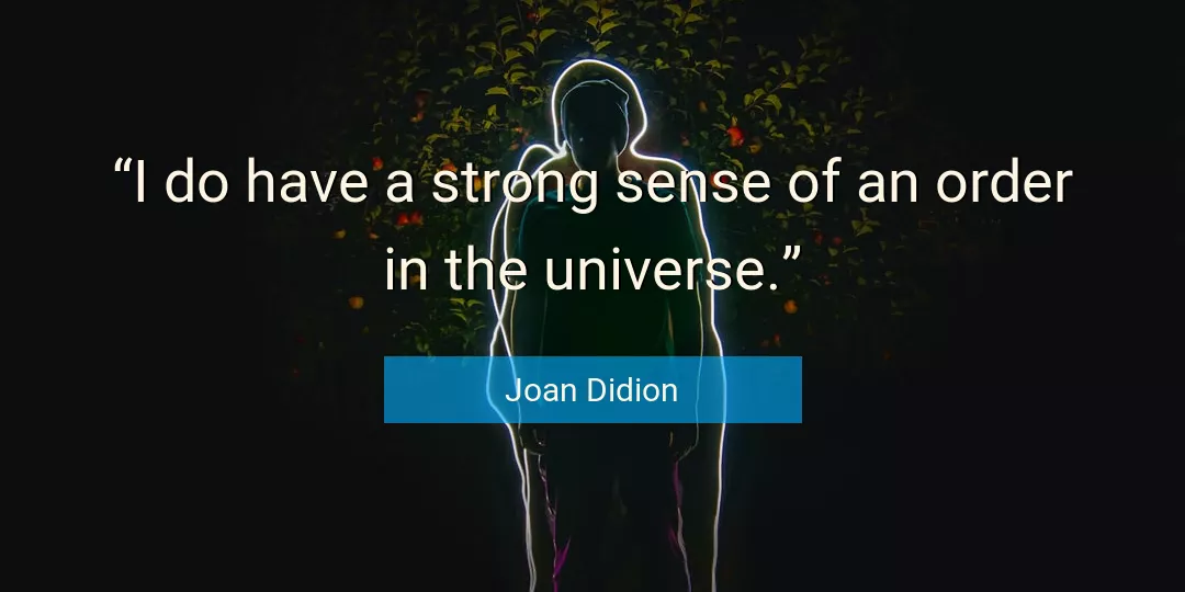 Quote About Universe By Joan Didion