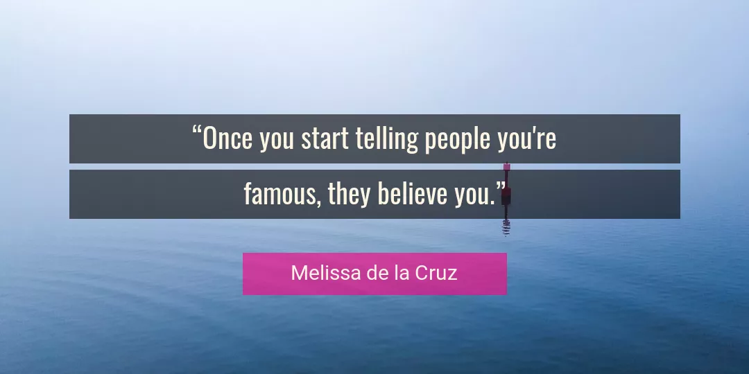 Quote About You By Melissa de la Cruz