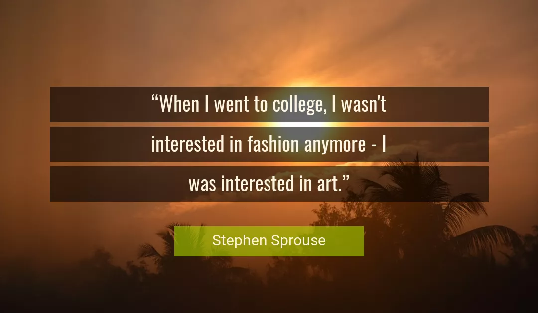 Quote About Art By Stephen Sprouse
