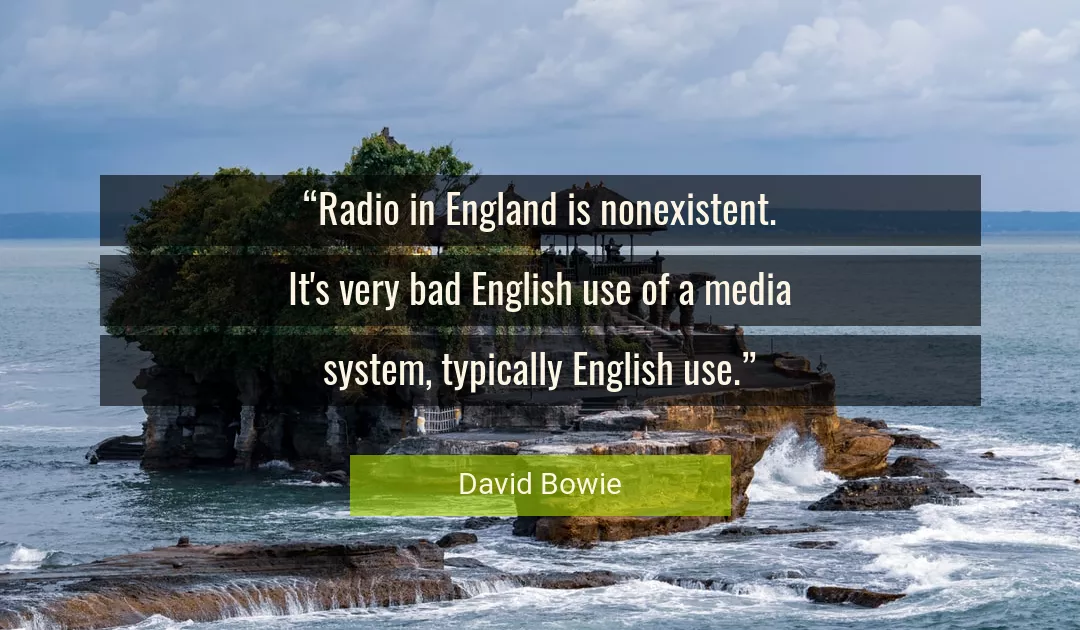 Quote About Radio By David Bowie