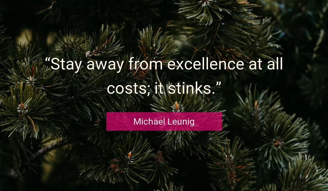 Quote About Excellence By Michael Leunig