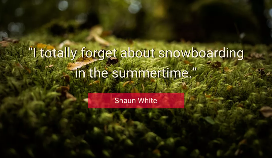 Quote About Forget By Shaun White