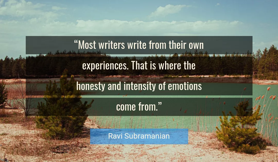 Quote About Honesty By Ravi Subramanian