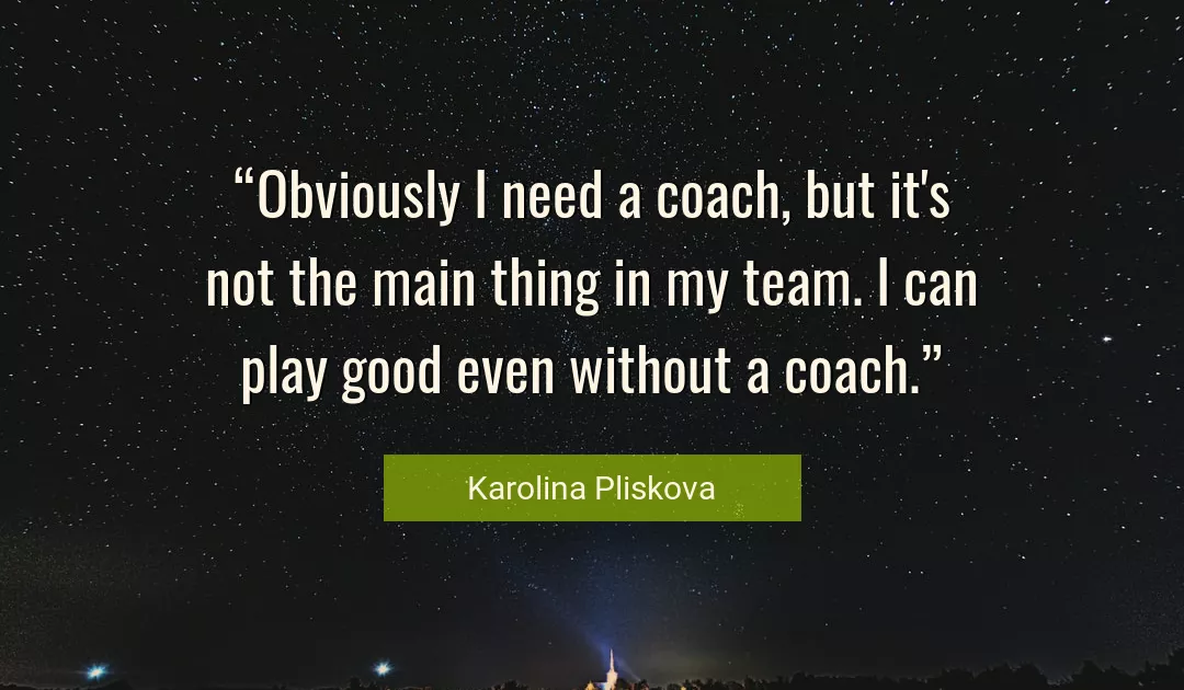 Quote About Good By Karolina Pliskova