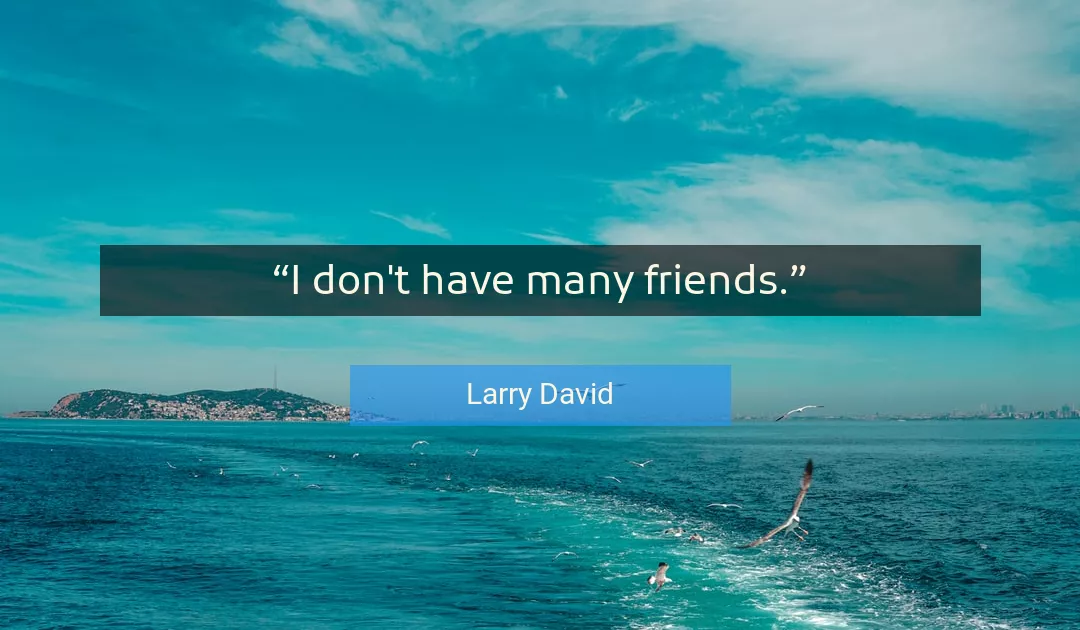 Quote About Friends By Larry David