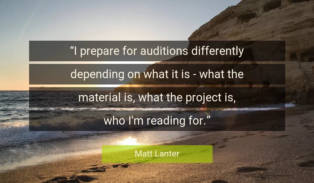 Quote About Who By Matt Lanter