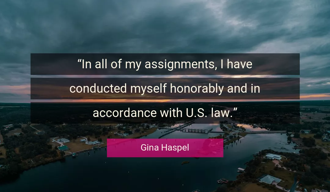 Quote About Myself By Gina Haspel