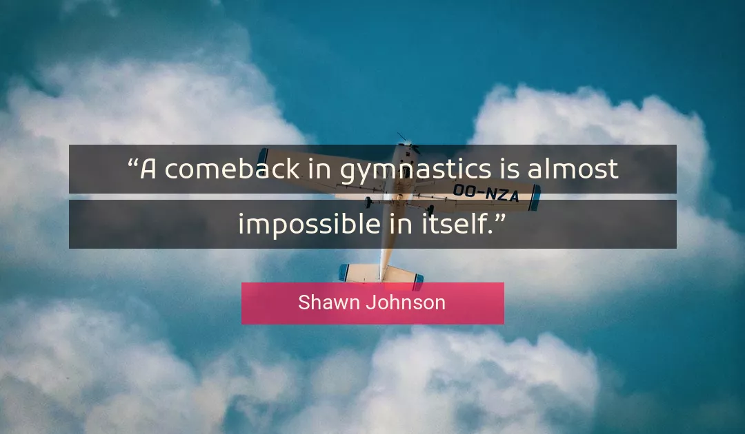 Quote About Comeback By Shawn Johnson