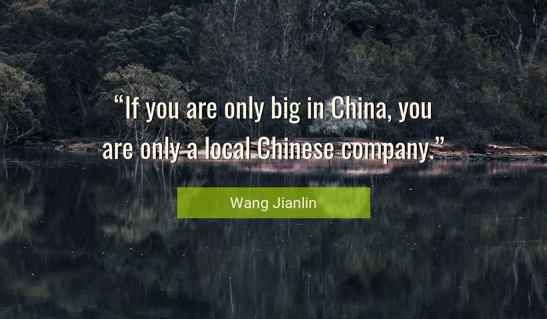 Quote About You By Wang Jianlin