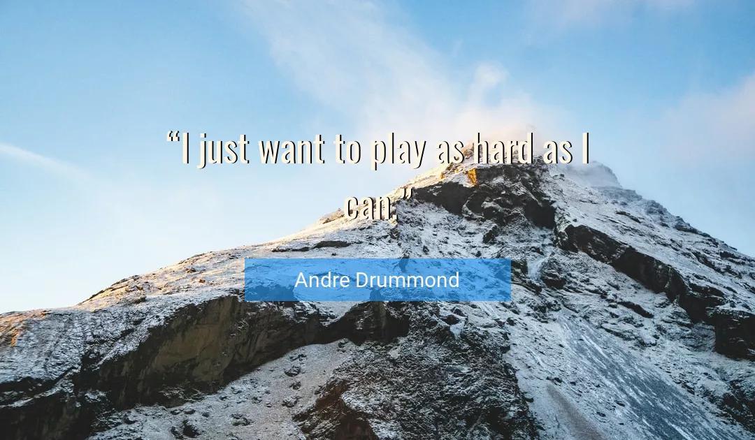 Quote About Want By Andre Drummond