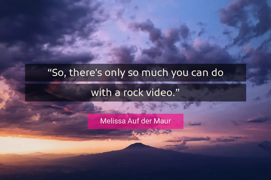 Quote About You By Melissa Auf der Maur
