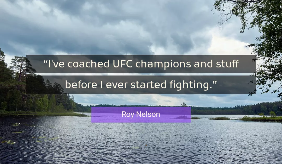 Quote About Fighting By Roy Nelson