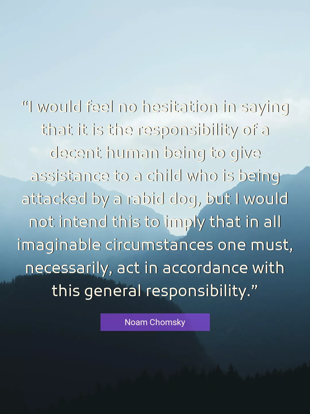 Quote About Responsibility By Noam Chomsky