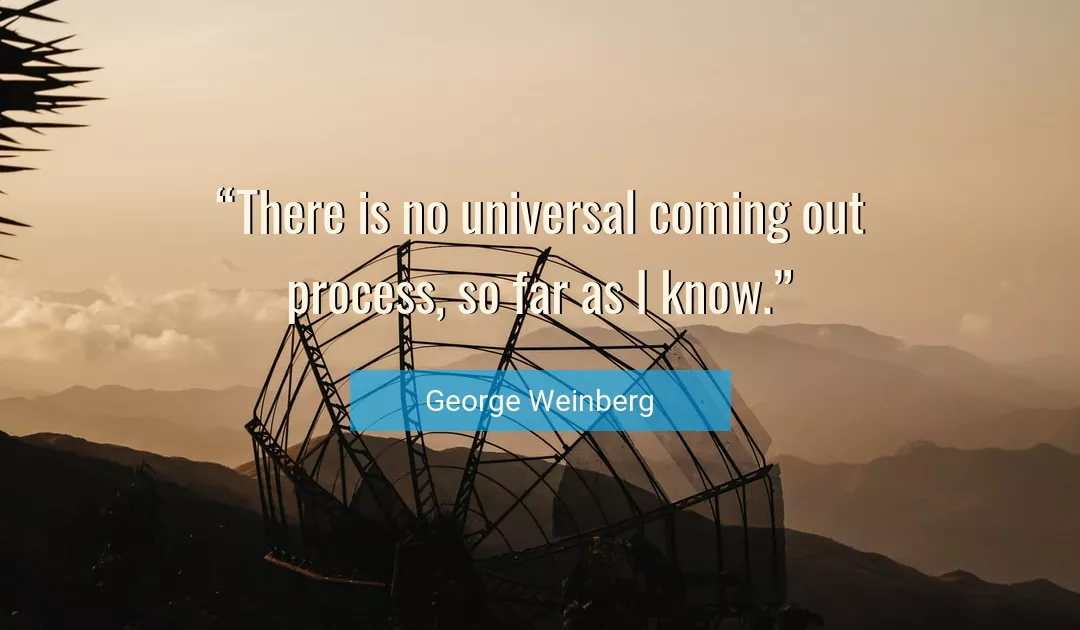 Quote About Process By George Weinberg