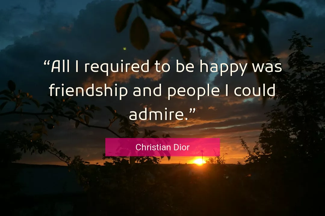 Quote About Friendship By Christian Dior
