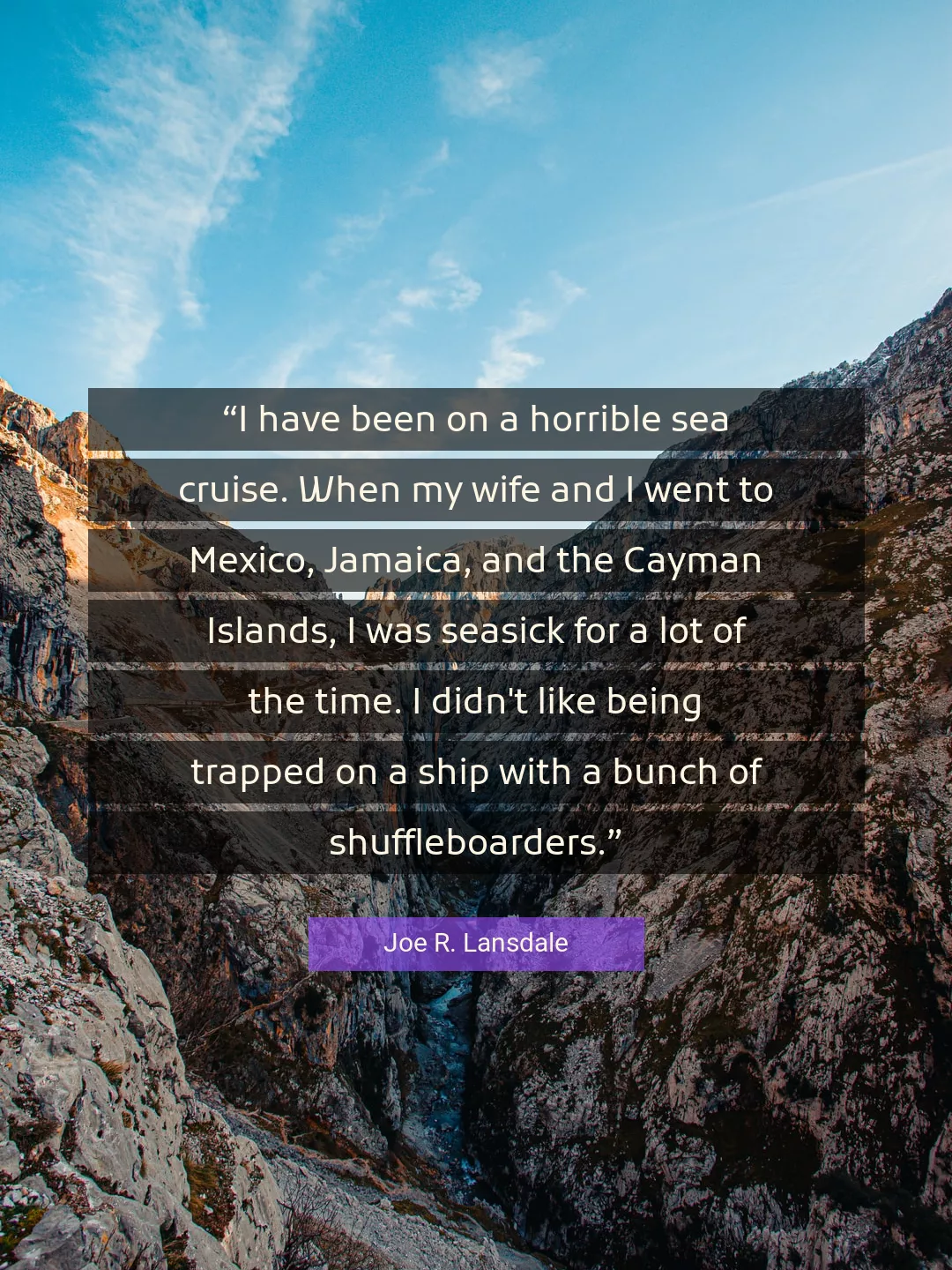 Quote About Sea By Joe R. Lansdale