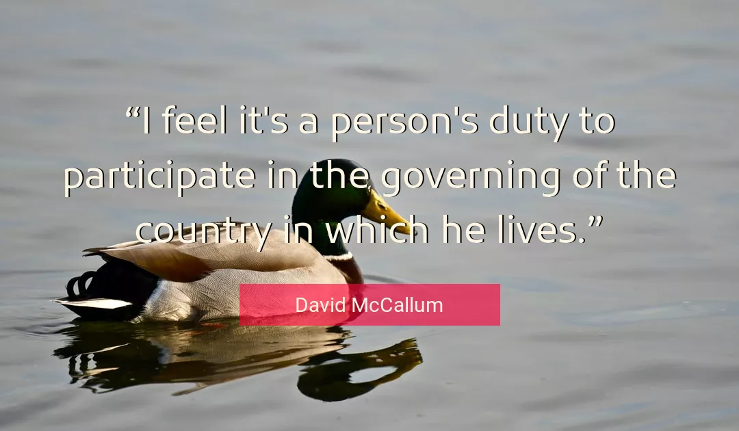 Quote About Country By David McCallum