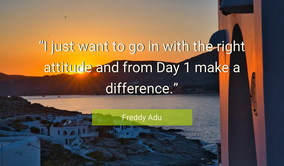 Quote About Attitude By Freddy Adu