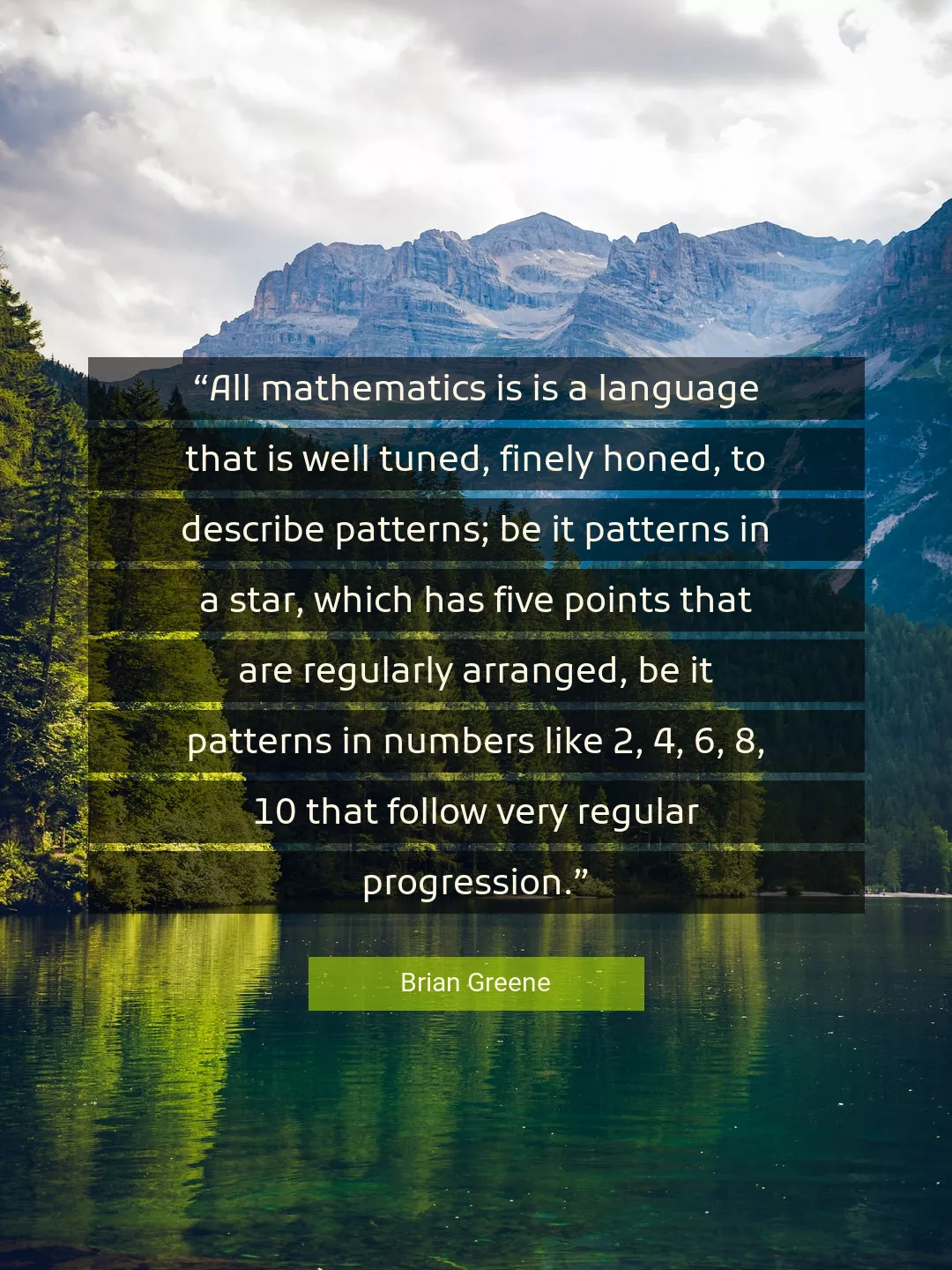 Quote About Mathematics By Brian Greene