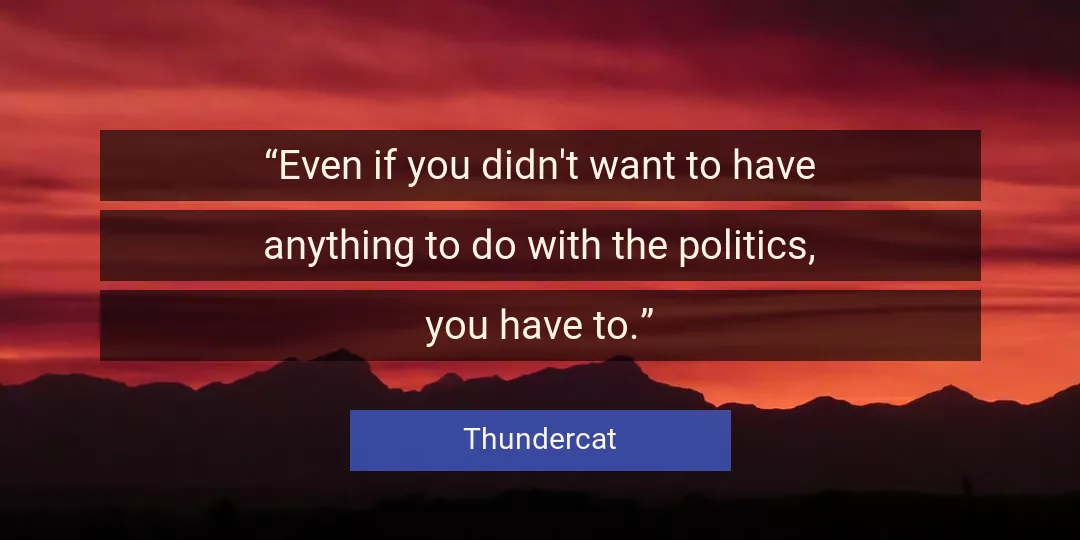 Quote About Politics By Thundercat