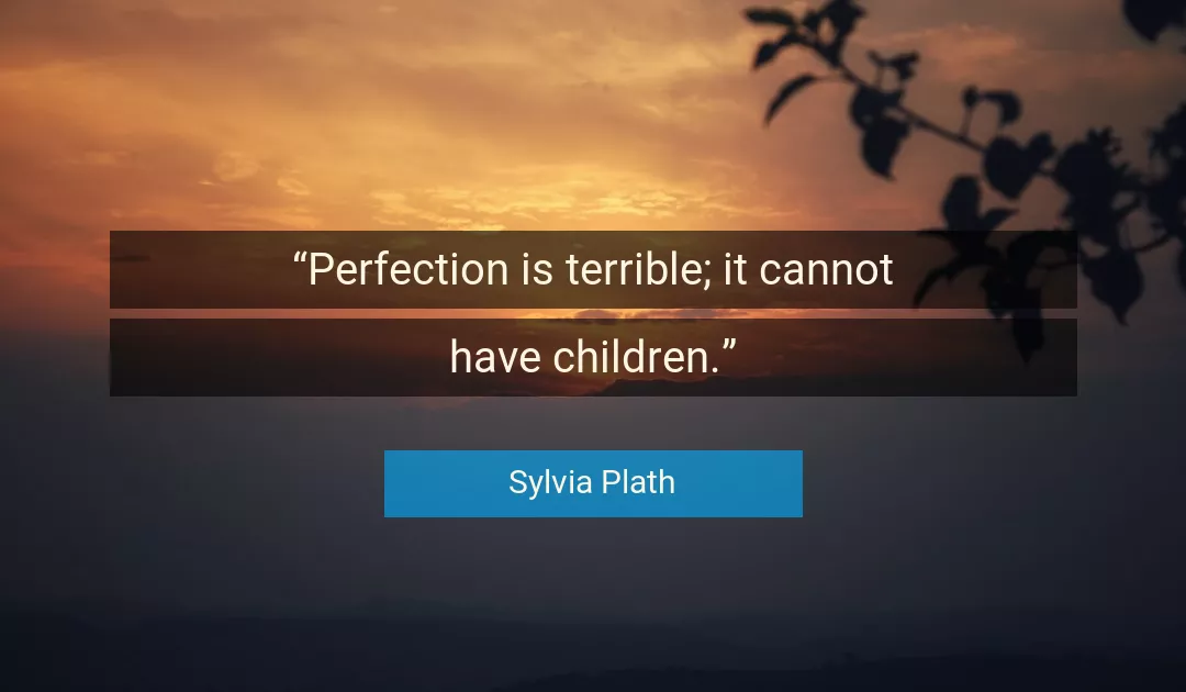 Quote About Perfection By Sylvia Plath