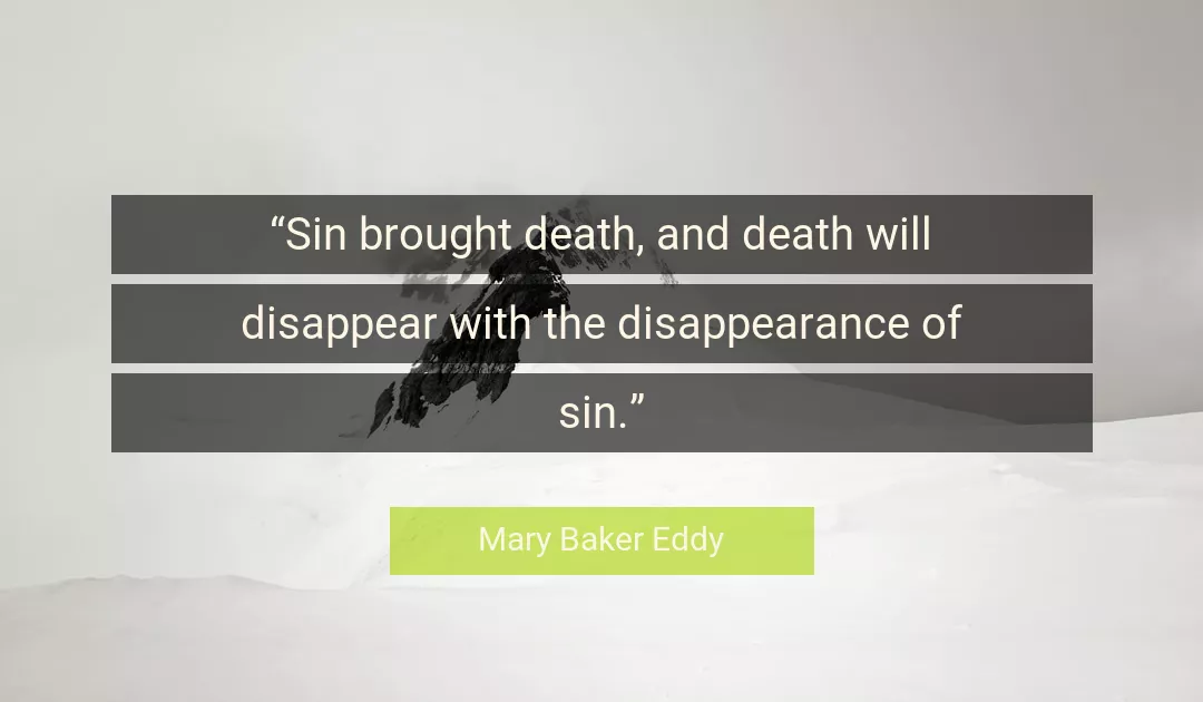 Quote About Death By Mary Baker Eddy