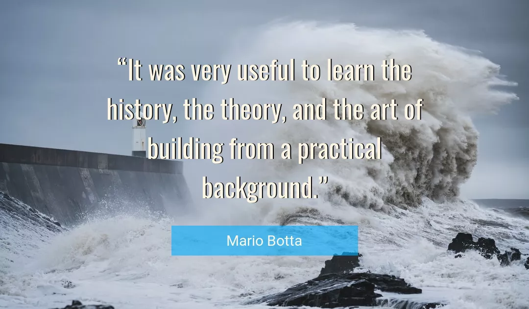 Quote About History By Mario Botta