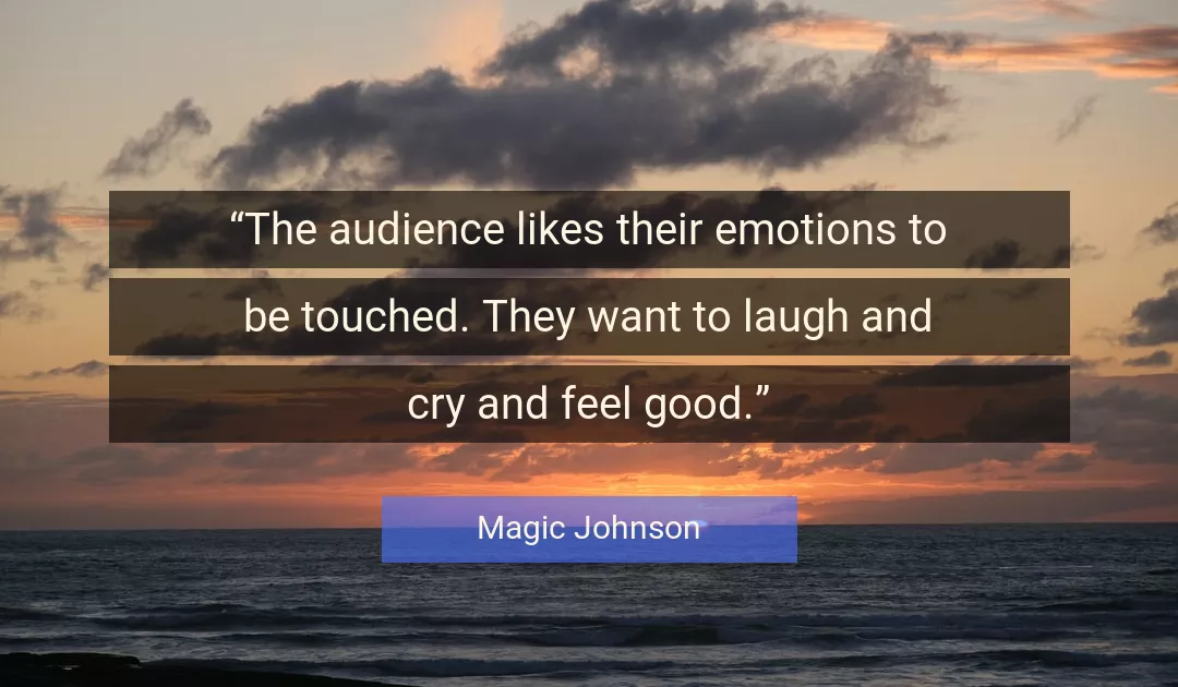 Quote About Good By Magic Johnson