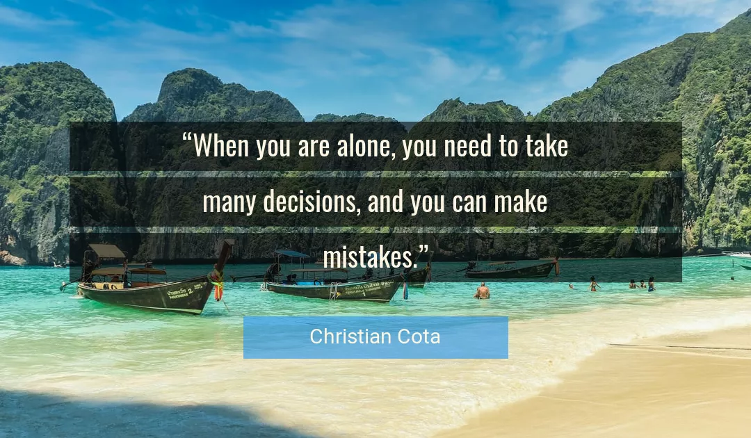 Quote About Alone By Christian Cota