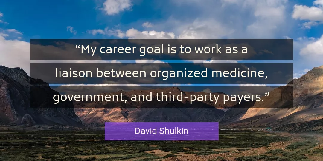 Quote About Work By David Shulkin