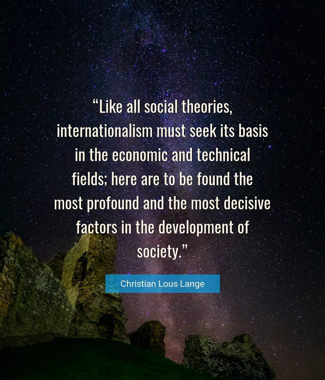 Quote About Society By Christian Lous Lange