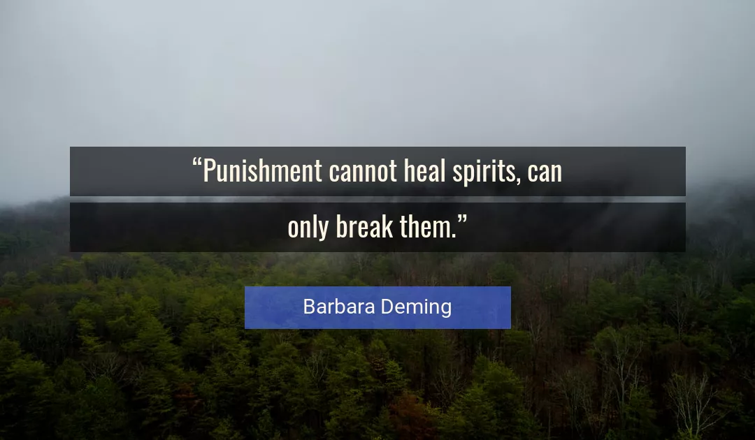 Quote About Punishment By Barbara Deming