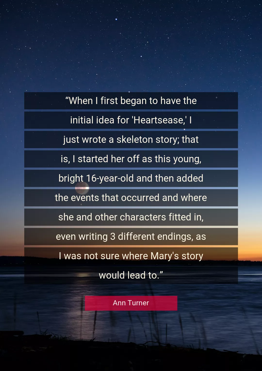 Quote About Writing By Ann Turner