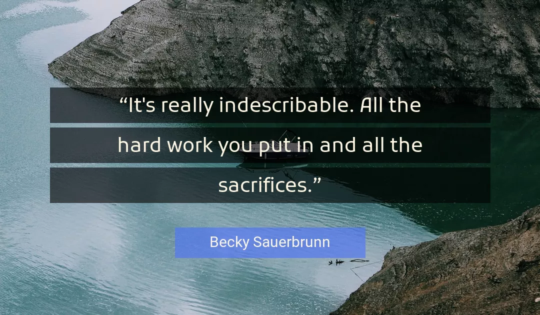 Quote About Work By Becky Sauerbrunn