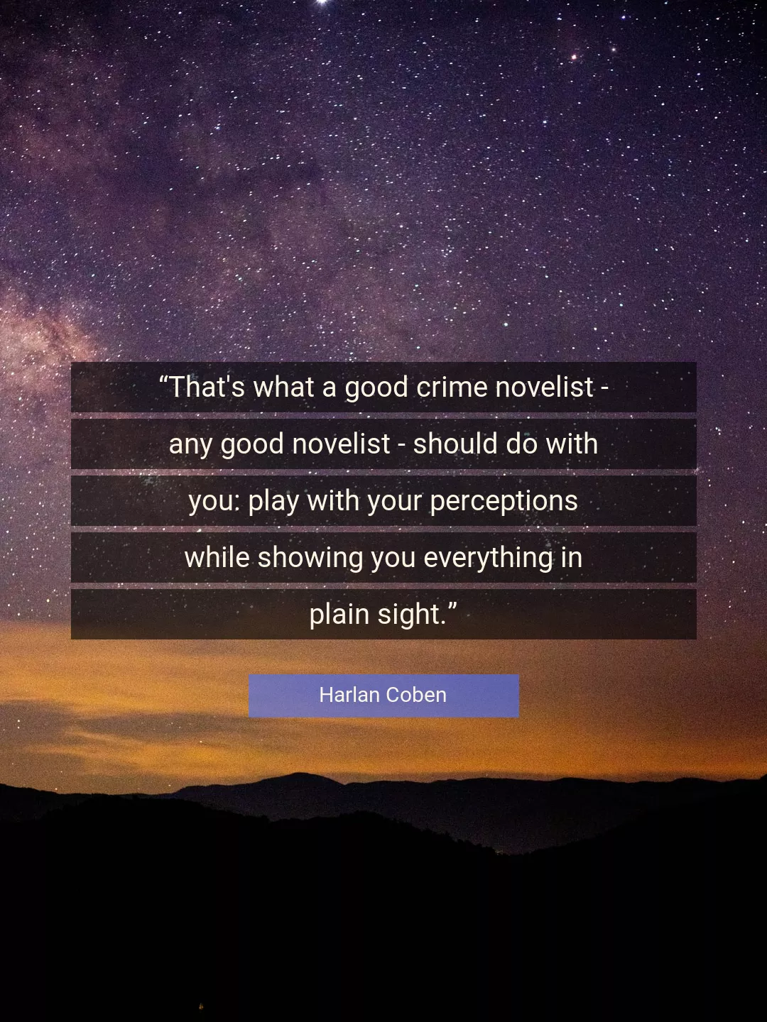 Quote About Good By Harlan Coben