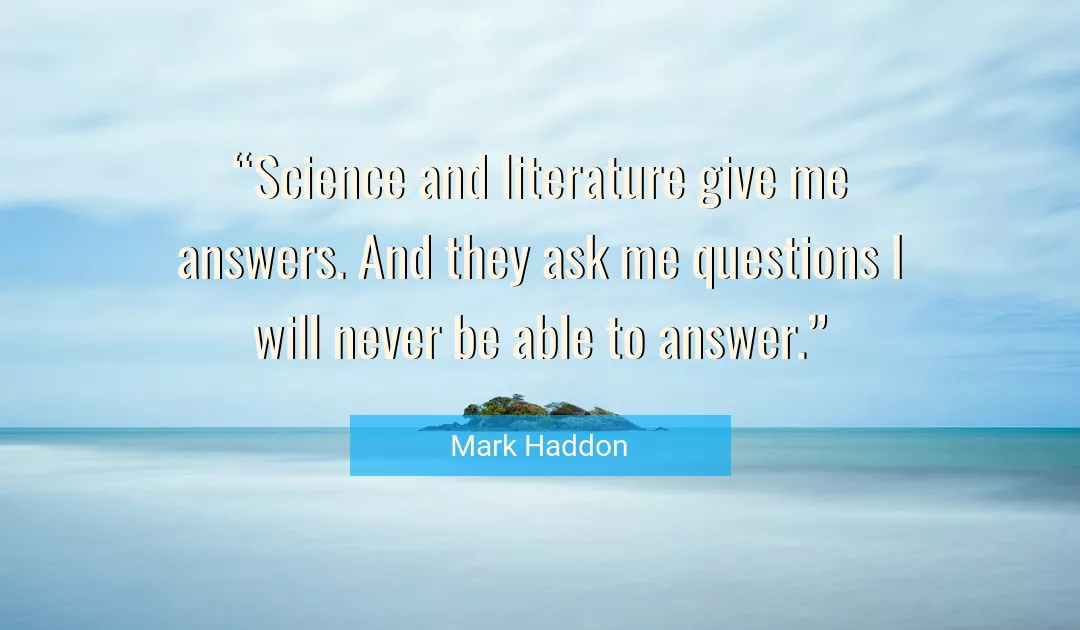 Quote About Science By Mark Haddon
