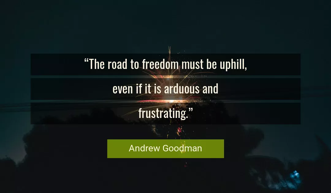 Quote About Freedom By Andrew Goodman