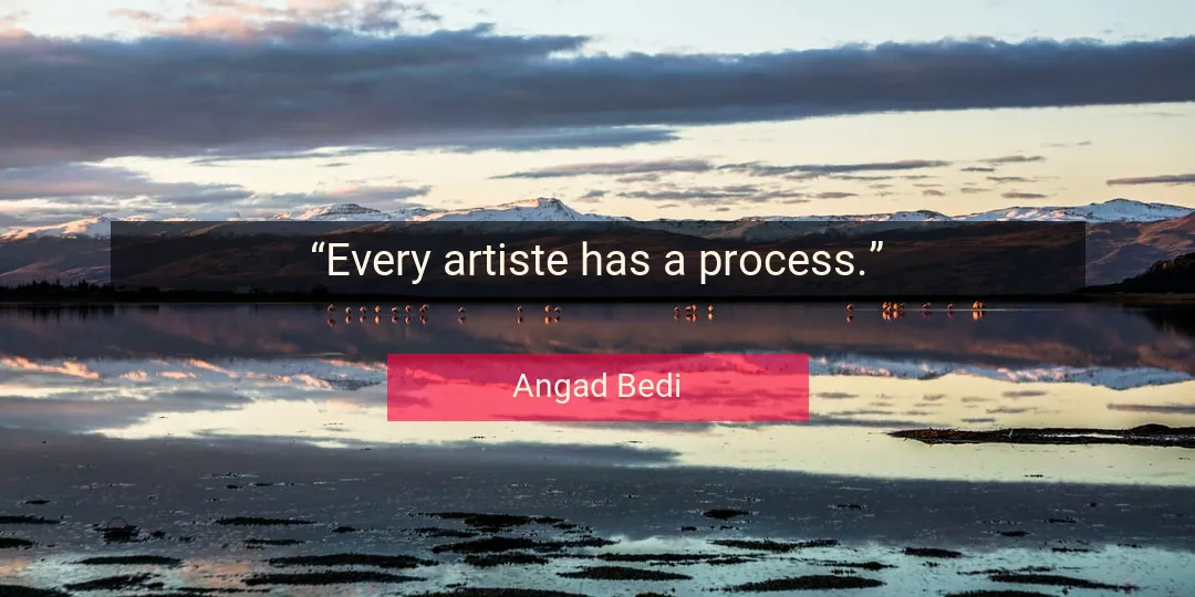 Quote About Process By Angad Bedi