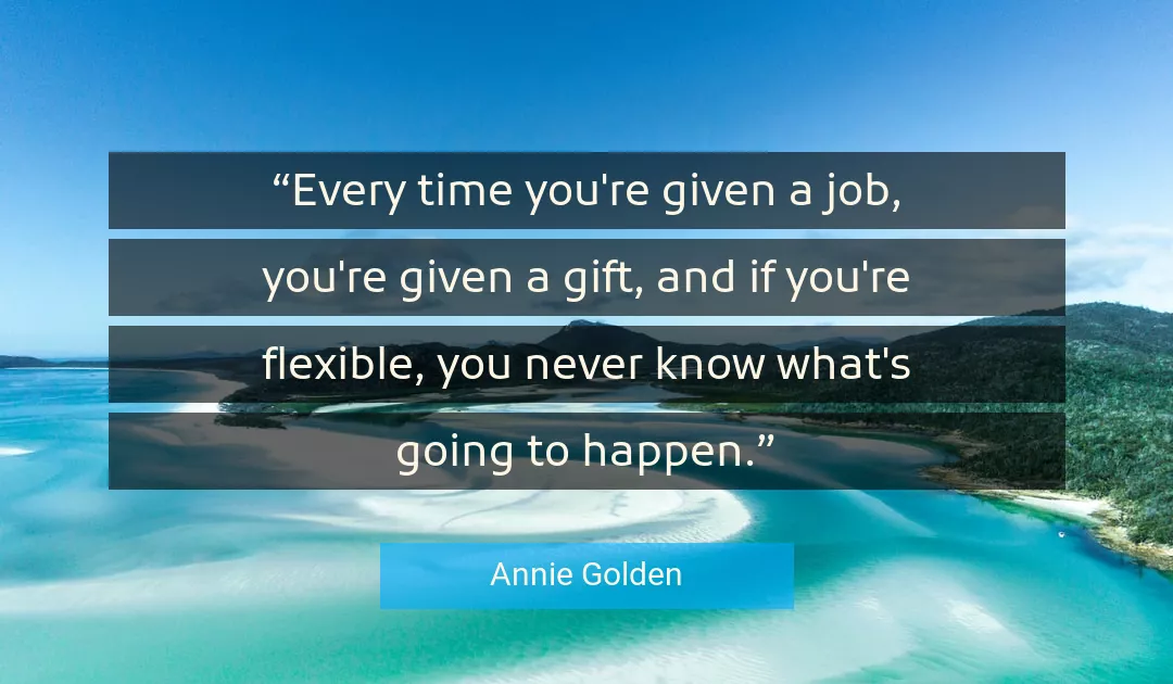 Quote About You By Annie Golden