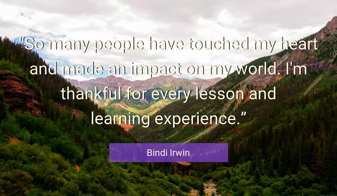 Quote About Experience By Bindi Irwin