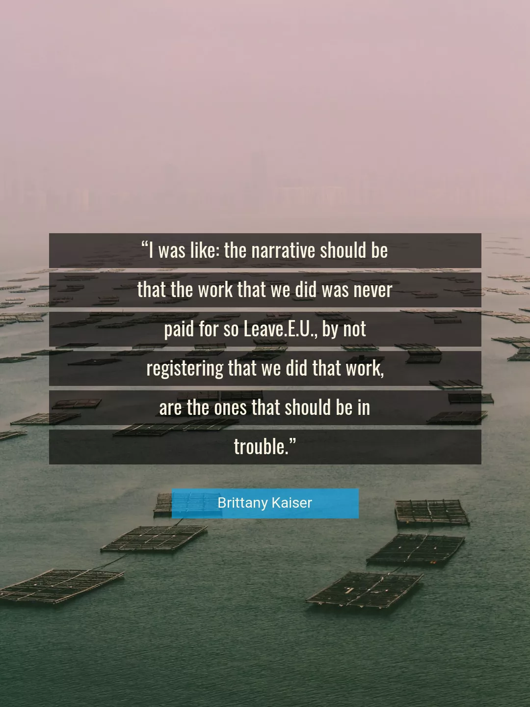 Quote About Work By Brittany Kaiser