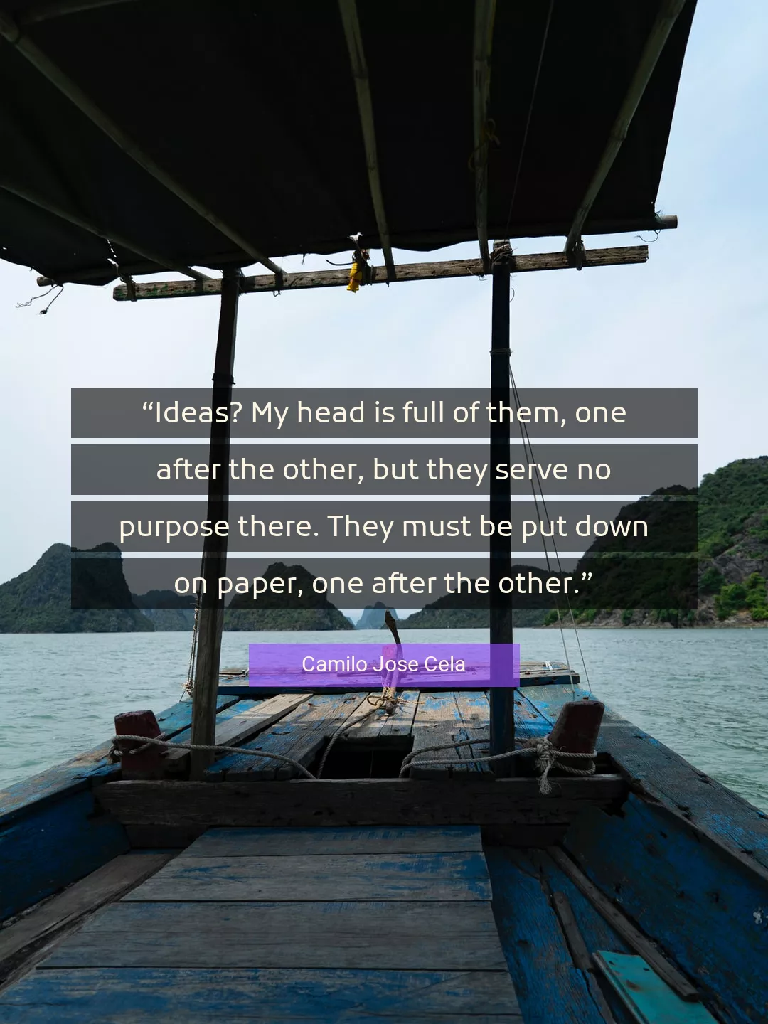Quote About Purpose By Camilo Jose Cela